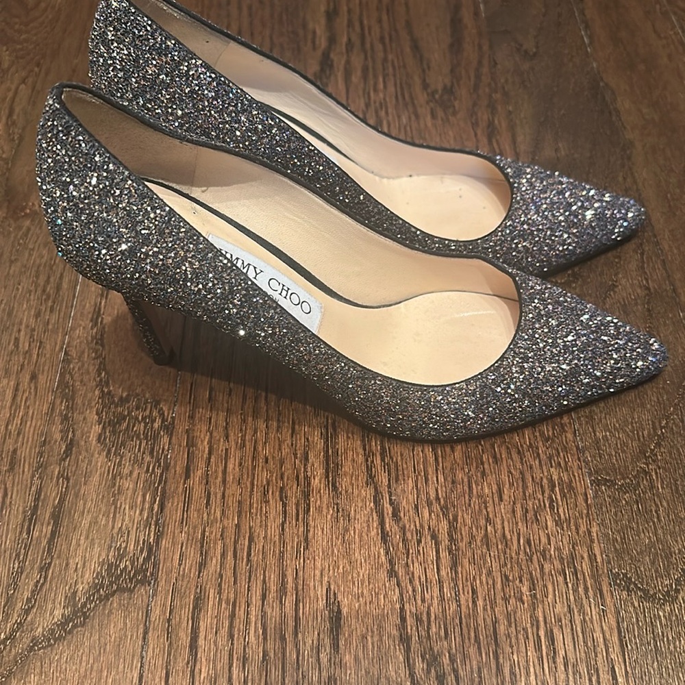 Jimmy Choo Romy Glitter Pumps - Blue/Gold